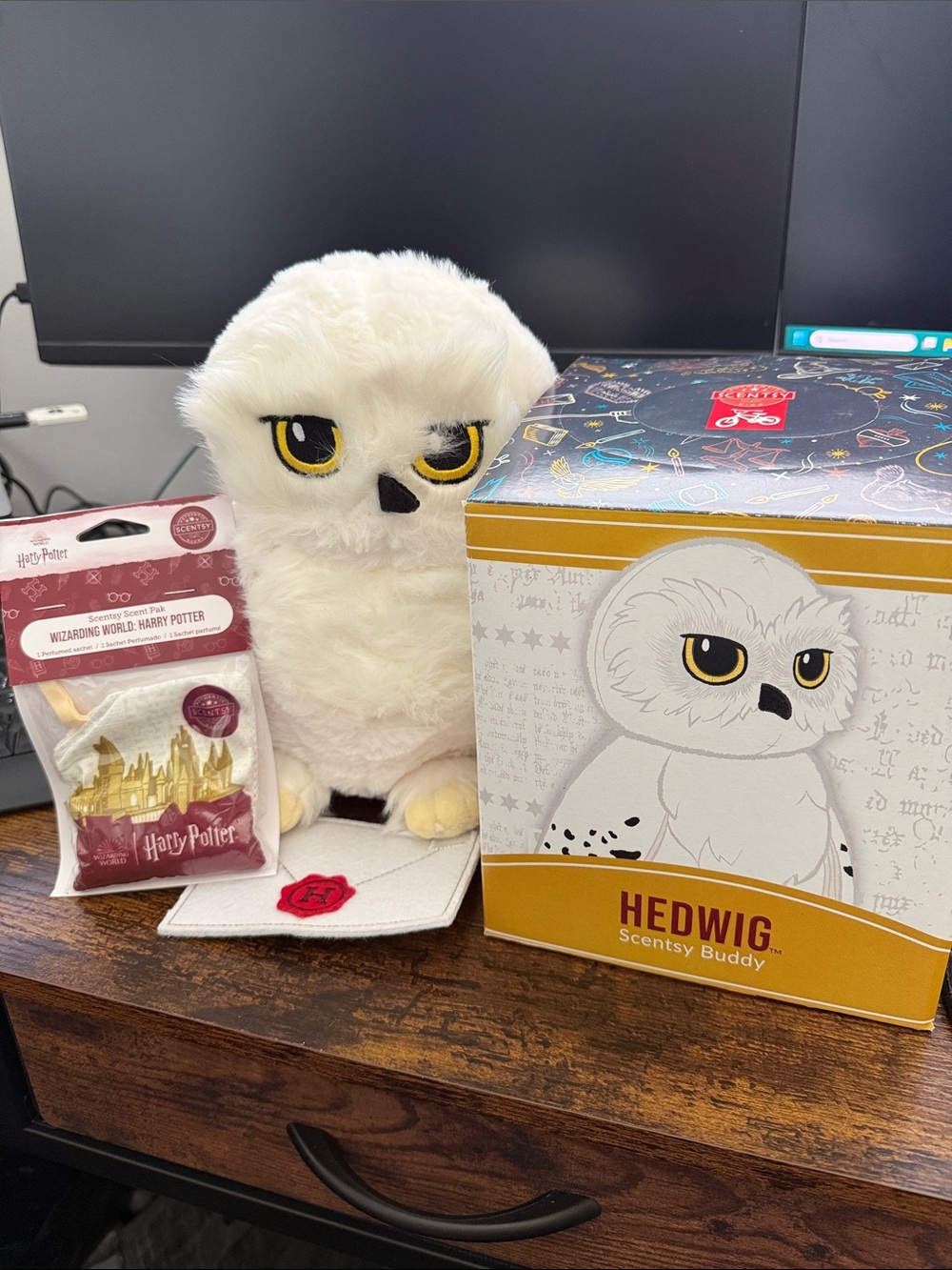 Scentsy Hedwig White Plush Buddy with Yellow Eyes